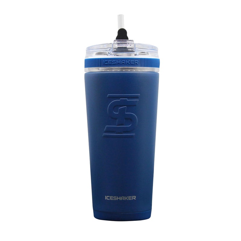Ice Shaker 26 Oz Stainless Steel Bottle, Insulated Water Bottle with Straw, Navy - Image 1